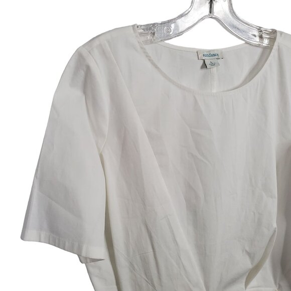 Sundance Size L Top Cotton Stretch Pullover Tie Front Pullover Blouse Summer - Picture 5 of 7
